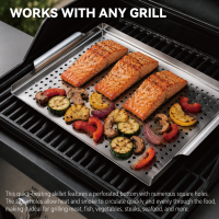 Panier de barbecue en acier inoxydable, plateau de cuisson avec trous de drainage pour l'huile, idéal pour le camping en extérieur