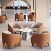 Ensemble de canapés modulaires en tissu de luxe léger et moderne pour négociations, usage commercial, bureaux, appartements et hôtels, avec table