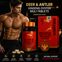Erkekler İçin Geleneksel Bitkisel Karışım Premium Kalite Ginseng Geyik Boynuzu İstiridye Efervesan Tabletleri Şişe Başına 60 Tablet
