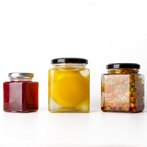 Pot en verre avec couvercles, pot de conservation alimentaire pour confiture, miel, cornichons, 280 ml, 380 ml, 500 ml, carré, confiture, miel, gelée - Product Image 4