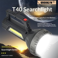 Lampe torche ABS rechargeable par USB, longue portée, portable, multifonction, LED rechargeable 18650 IP20