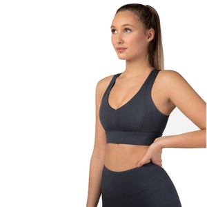 Women's Mid High Support Sports <b>Bra</b> Removable Cups Lightweight Breathable Four-Way <b>Stretch</b> Eco-Friendly Nylon Running Workout - Product Image 1
