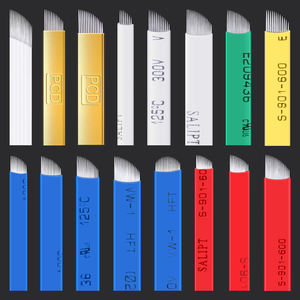 Cuchillas Desechables para Microblading, Suministros PMU, Agujas para <span class=keywords><strong>Sombreado</strong></span> <span class=keywords><strong>de</strong></span> <span class=keywords><strong>Tatuajes</strong></span>, Herramientas <span class=keywords><strong>de</strong></span> Maquillaje Permanente <span class=keywords><strong>de</strong></span> 0.18mm, Nano Micro Cuchilla - Product Image 1