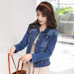 MISS MOLY Chaqueta vaquera Mujer Chaqueta vaquera recortada con botones lavados deshilachados con 2 bolsillos laterales - Product Image 4