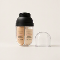 Emballage de luxe à double compartiment avec pompe, sérigraphié, pour fond de teint, sérum, crème contour des yeux, crème visage, crème solaire