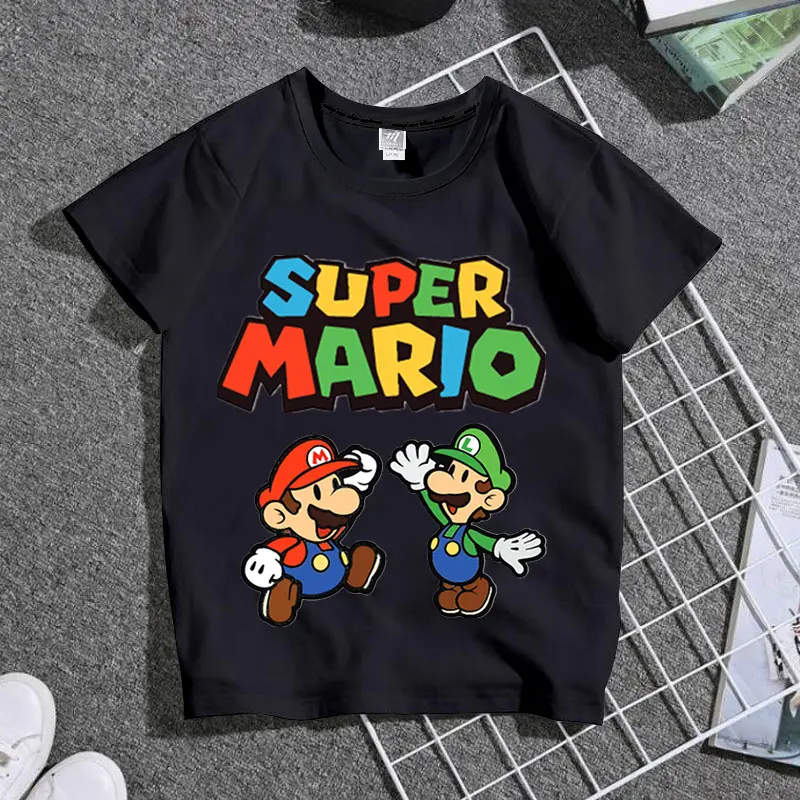 Uper-Camiseta de manga corta para niños, camisa de dibujos animados de dos uan para hombres y mujeres, 772