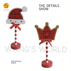 Vente en gros Nouvelle conception Lampe de nuit en bois LED à piles, design panneau STOP, pour chambre, bureau, vitrine et décoration de table - Product Image 3