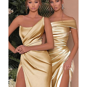 Vestido Largo <span class=keywords><strong>de</strong></span> Fiesta con Abertura, Un Hombro Descubierto, Estilo Sirena, para Damas <span class=keywords><strong>de</strong></span> Honor, Vestido <span class=keywords><strong>de</strong></span> Noche Formal para Mujer - Product Image 4