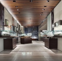 Vitrine à bijoux en bois haut de gamme, durable, personnalisable, avec éclairage LED, facile à nettoyer, pour boutique, magasin de détail, centre commercial, salle d'exposition