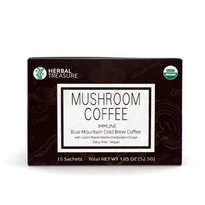 批发USDA认证热卖咖啡混合灵芝灵芝蘑菇速溶咖啡