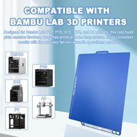 Plaque de construction froide 257x257mm pour Bambu Lab X2D P2S P1S P1P X1C X1E A1, plateau en acier à ressort texturé double face avec code QR
