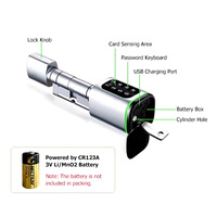 Serrure à cylindre intelligente en laiton biométrique RFID code d'empreinte digitale déverrouiller serrure de porte numérique en métal WiFi IP connecté cylindre de serrure