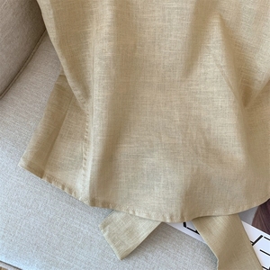 Ärmellose Bluse im koreanischen Stil mit lockerer Passform, kurze Weste, französisch inspirierte Baumwoll-Leinen-Reiß verschluss oberteil mit Reiß verschluss - Product Image 6