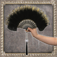 Éventail pliant en bambou Lolita, nouveau style classique, art populaire, avec motif peint, thème Fille Fée et Plume, cadeau d'affaires