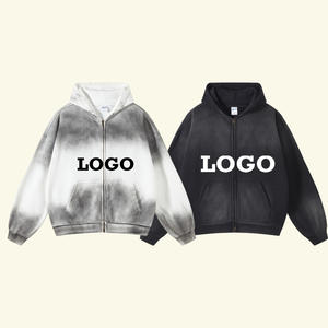 Sudadera con capucha de media cremallera para hombre AR2668, de algodón 100% de alto gramaje, estilo vintage, con estampado DTG personalizado y bordado, ideal para otoño. Venta al por mayor. - Product Image 1