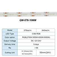 Tira de LED COB RGB RAYMATES UL 24V de 5M, Tira de Luz COB de Alta Densidad con 630 LED, Tira de Luz LED Flexible para Techo