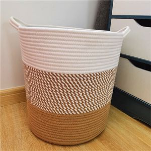 Panier de rangement pliable en corde de coton tressée pour la lessive – Offre Spéciale - Product Image 3