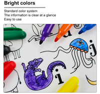 Ensemble de marqueurs effaçables à sec en silicone KHY 12 couleurs - Encre colorée pour usage au bureau/à l'école