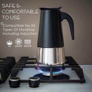 Classic Stainless Steel Moka Pot Espresso Coffee <b>Maker</b> - Product Image 4