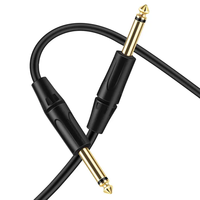 Fabrik-Großhandel: Schwarzes 6M 20FT geräuscharmes, doppelt geschirmtes Audiokabel, Gitarrenkabel, Instrumentenkabel mit goldenem Mono-Stecker