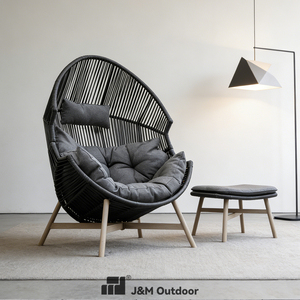 Fauteuil suspendu en métal J&M Outdoor T108 au design moderne pour intérieur et extérieur, balançoire nid d'oiseau, hamac de balcon, 2 places, mobilier d'extérieur - Product Image 6