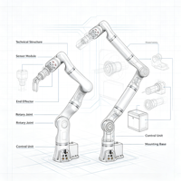 Bras robotisé Hirobot à longue portée personnalisé, commande PLC, charge utile élevée, manipulateur de soudage avec moteur, boîte de vitesses, roulement, pompe