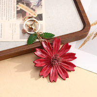 Nouvel Arrivage Transfrontalier : Breloque de Sac 3D Fleur de Marguerite Faite Main Nordique en Cuir de Vachette, Pendentif, Porte-clés de Voiture, Ornement Suspendu