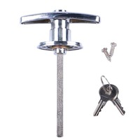 Panneau pliant en acier de serrure de porte de garage de remorque sans clé de couleur blanche solide d'auvent avec le matériel d'alliage de Zinc de loquet de torsion de poignée en T