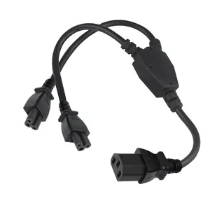 C13 a 2xC5 trevo chumbo Cabos de Extensão Y splitter Plug Cable 220V 240V Cabo De Alimentação Elétrica Ac