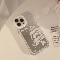 Vente en gros d'arbre de Noël miroir de maquillage pour téléphone portable étui Valentine miroir étui pour téléphone portable pour iPhone 14 15 Pro Max