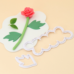 3pcs <span class=keywords><strong>Pivoine</strong></span> Simulation Biscuit Die Eco-Friendly Plastic Sugar Turning Die pour DIY Cake Direct Factory Sale Cookie Cutters - Product Image 3