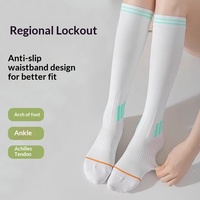 Chaussettes de compression professionnelles pour femmes, hauteur genou, 20-30 mmHg, nouveau design, longues, respirantes, en nylon, pour l'été, tricotées