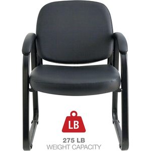 Alera ALERL43C11 25 pouces. X 24,80 pouces X 33,66 pouces Chaise d'invité à dossier semi-haut en tissu série Genaro avec base en métal noir - Product Image 2