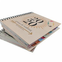 Agenda en gros à onglet personnalisé Journal découpé à l'emporte-pièce Impression de carnet de notes à couverture souple