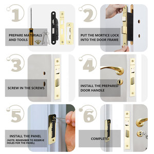 Baolai 1 pcs 3 đòn bẩy Brass mortice sashlock 75mm, khóa cửa với chìa khóa cho nội bộ và bên ngoài cửa ra vào, đảo ngược bắt - Product Image 5