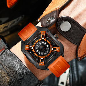 Reloj de Cuarzo Octogonal de Acero Inoxidable con Esqueleto de 42 mm, Logotipo Personalizado OEM, Reloj Analógico para Hombre, Correa de Silicona, 3 BAR - Product Image 3