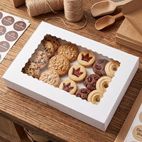 Boîtes à pâtisserie blanches en gros avec fenêtre transparente, emballage en papier de qualité alimentaire pour les boulangeries