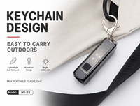 Mini lampe torche porte-clés EDC rechargeable USB-C, étanche IP44, ABS, aimant, LED blanc neutre 4100K, camping, logo personnalisé