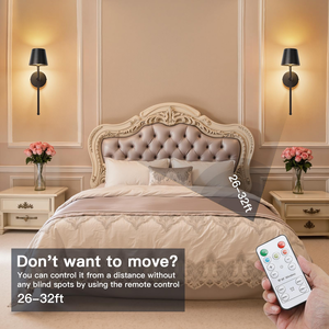 Rechargeable Modern <b>Wall</b> Sconce Living Room Indoor Gold 3CCT <b>Dimmable</b> Wireless Battery Operated <b>Wall</b> Sconce with Remote Control - Product Image 4