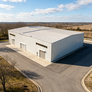 Almacén Logístico Modular de Acero Estructural para Uso Industrial Pesado, Instalación Prefabricada de Almacenamiento de Carga con Techo Transparente - Product Image 1