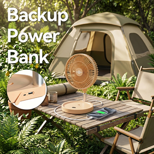 Ventilador <span class=keywords><strong>de</strong></span> Camping Eléctrico Recargable y Plegable con Control Remoto, Luces LED y Motor sin Escobillas - Ideal para Uso en Exteriores y Hoteles - Product Image 6