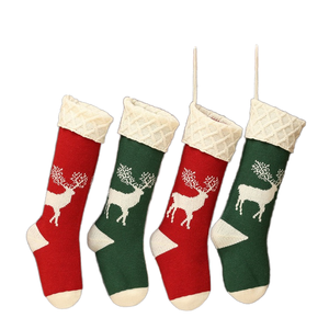 Chaussettes <span class=keywords><strong>de</strong></span> <span class=keywords><strong>Noël</strong></span> tricotées <span class=keywords><strong>à</strong></span> motif renne, décorations suspendues pour cheminée, ornements <span class=keywords><strong>de</strong></span> fête, cadeau pour enfants et adultes - Product Image 2