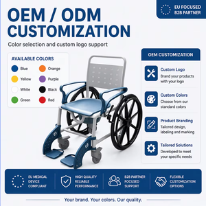 <span class=keywords><strong>Fauteuil</strong></span> de douche et de toilette autopropulsé personnalisé OEM/ODM avec logo, <span class=keywords><strong>pour</strong></span> personnes âgées, avec roues, <span class=keywords><strong>pour</strong></span> transfert en salle de bain, certifié CE - Product Image 1