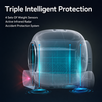 Bac à litière automatique pour chat 65L, autonettoyant, fermé, électrique, toilette pour animaux de compagnie, contrôle des odeurs, bac à litière intelligent, fabrication OEM ODM