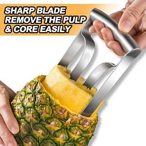 Coupe-ananas en acier inoxydable, directement de l'usine, outil de <span class=keywords><strong>cuisine</strong></span> simple pour couper les fruits en rondelles, outil pour fruits et légumes - Product Image 2