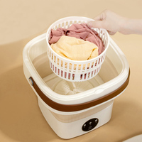 Mini-lave-linge pliable 4,5 L avec lumière bleue bactériostase, petite machine à laver portable pour chaussettes et lingerie