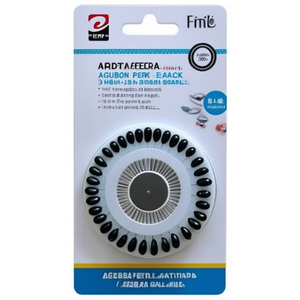 Aiguille Perla noire en forme de poire 3,8 cm, 40 pièces, sur carte à aspiration intégrale, outils de couture et de loisirs créatifs - Product Image 2