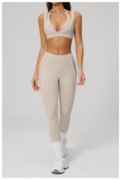Ensemble de yoga Yimo tendance avec contraste de couleurs et faux deux pièces, poches latérales, pour femme, tenue de sport et de fitness