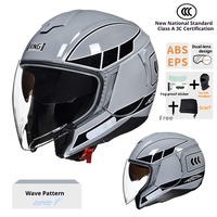 Casque intégral RNG3/4 ABS, nouvelle norme nationale, certifié DOT, quatre saisons, double visière, design graphique amélioré