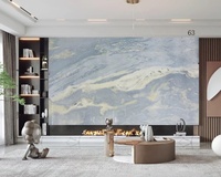 Dalle de marbre bleu ciel haute vente ciel et motif nuage blanc pierre naturelle pour murs de fond et planches d'escalier